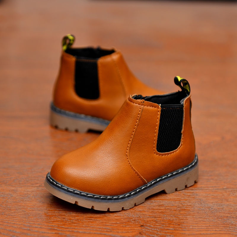 Giày Bốt Martin Da Cổ Thấp Lót Cotton Kiểu Hàn Quốc Thời Trang 2022 Cho Bé