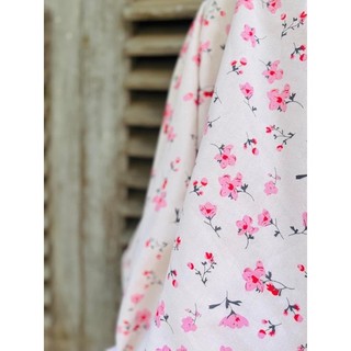 Vải linen bột hoa hồng