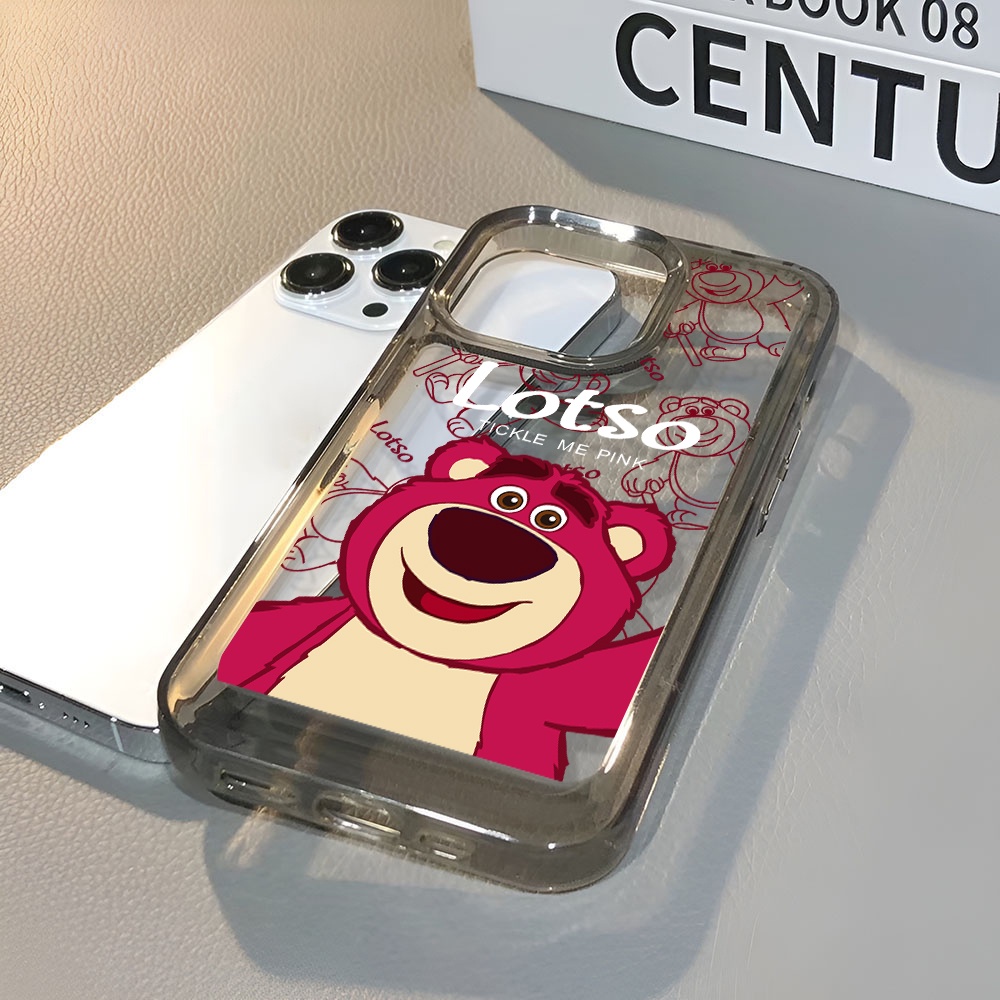 Ốp Điện Thoại Trong Suốt In Hình Gấu Và Dâu Tây Cho iphone 14 Pro Max 13 11 12 7Plus X XR XS Max 8 7