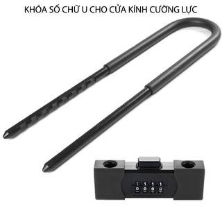 Khóa số chữ U móc dài U701 cho cửa kính, xe máy, loại 4 số có thể thay đổi được mã số