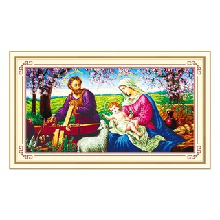 Tranh thêu gia đình Chúa 3D Ailuo AL53397 |83x41 cm| chưa thêu