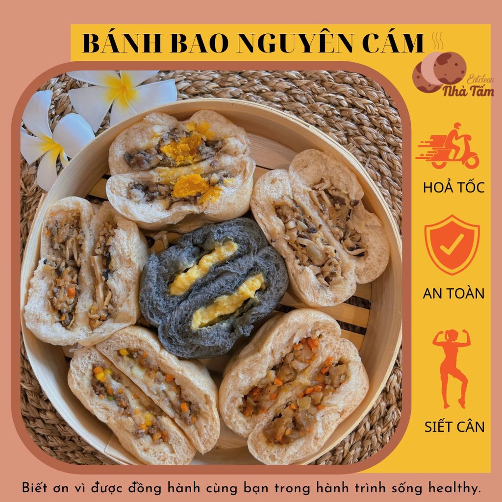 [ SHIP TỈNH ] BÁNH BAO NGUYÊN CÁM HEALTHY EAT CLEAN