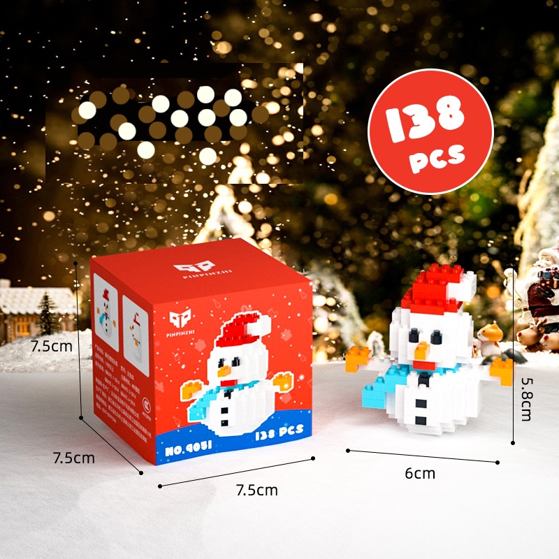 Mô hình lắp ráp Lắp Ráp noel dễ thương , Christmas Ông Già Noel / Cây Thông / Người Tuyết Dùng Làm Quà Tặng