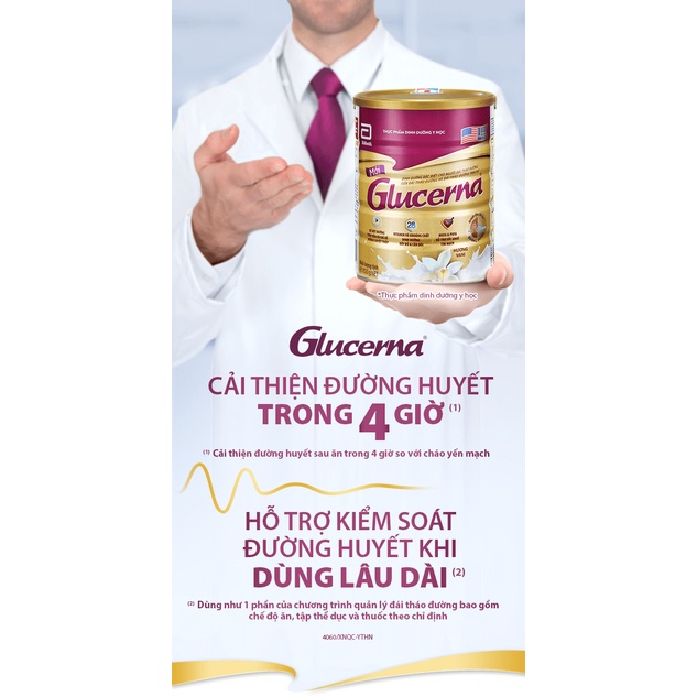 [Abbott] Sữa bột Abbott Glucerna lúa mạch hương vani 400g (dành cho người bệnh tiểu đường)