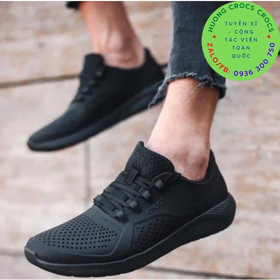 GIÀY NHỰA ĐI MƯA CROCS LITERIDE PACER CHO NAM - NỮ MÀU FULL ĐEN
