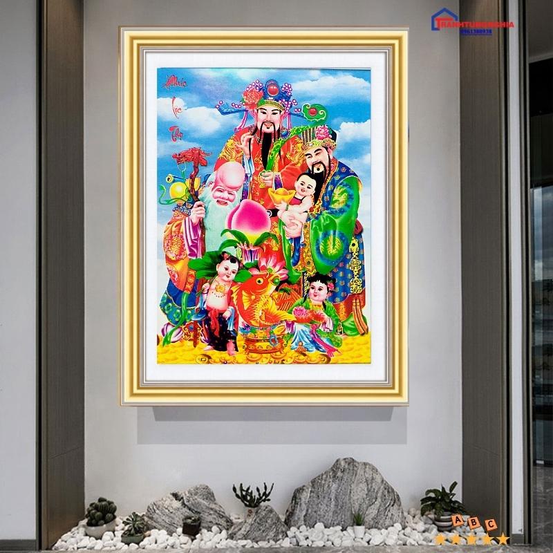 Tranh đính đá ABC phúc lộc thọ 60cm x 75cm