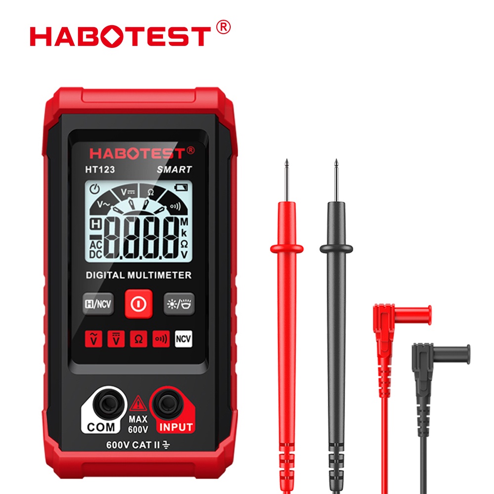 Đồng hồ vạn năng HABOTEST HT123 kỹ thuật số 600V AC/ DC 2000 số đếm thông minh chống cháy độ chính xác cao nhận dạng