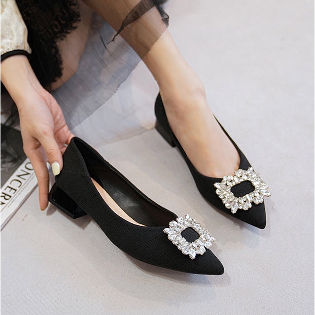 Giày búp bê phối nơ đính đá BIG SIZE _HÀNG CÓ SẴN SIZE