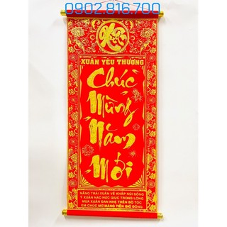 Liễng Câu đối Decor treo cửa treo tường chủ đề chúc tết khổ 1m phụ kiện trang trí ngày tết