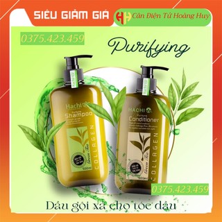 Dầu gội trà xanh Hachi 500ml được chiết xuất từ lá trà xanh nguyên chất giúp phục hồi mái tóc bị dầu