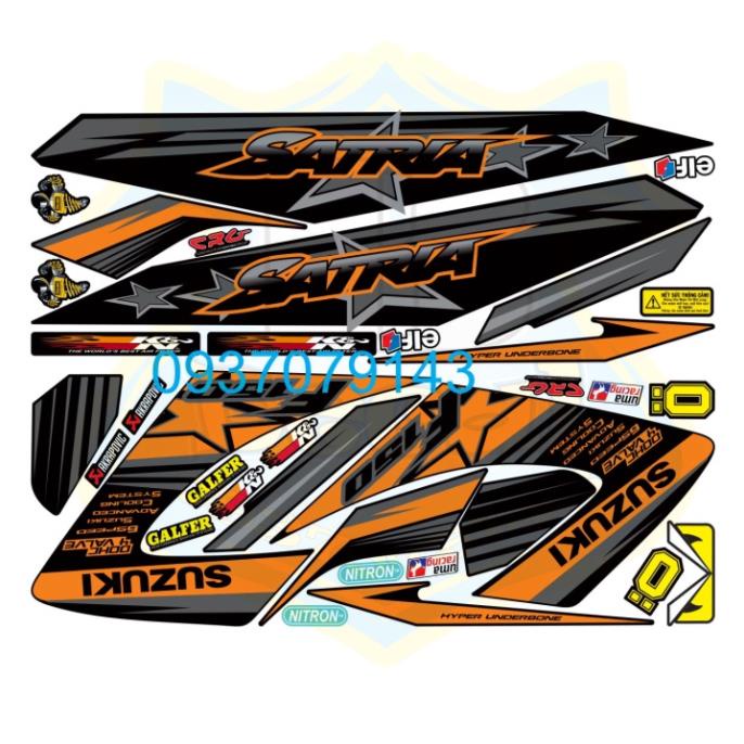 FREE SHIP + SALE SỐC +DECAL PVC 5 LỚP CHẤT LƯỢNG CAO Tem rời satria ngôi sao thường xang cơ