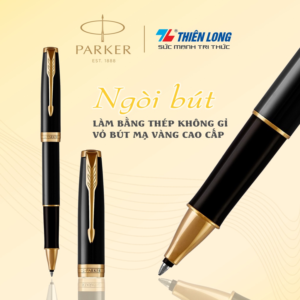 Bút lông bi cao cấp Parker Sonnet X-Black GT TB-1950787 Mạ Vàng 18K