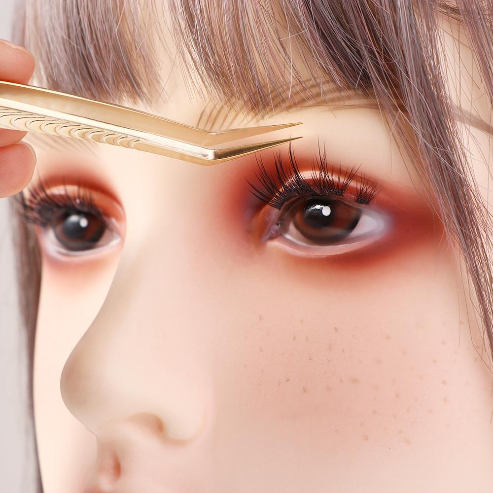 Nhíp Kẹp Lông Mi / Lông Mày Giả Dạng Thẳng / Cong Bằng Thép Không Gỉ DIY