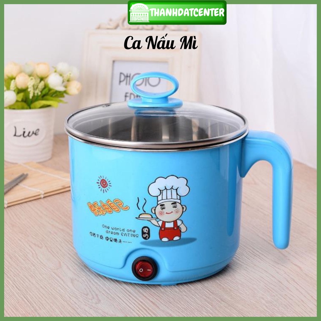 Ca Nấu Mì, Nấu Cơm Đa Năng Có Tay Cầm 16cm - Nồi Lẩu Điện Mini, Ca Mỳ Đa Năng Cooking Poot