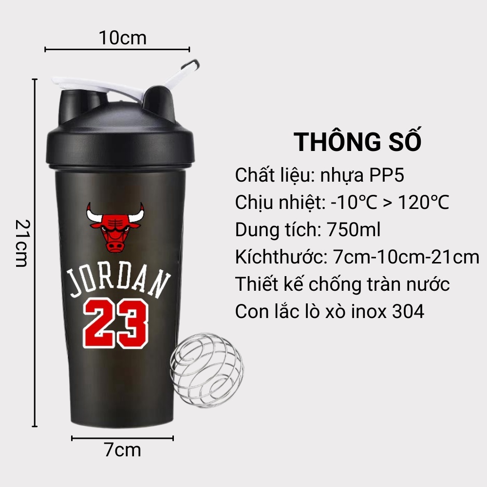 Bình Nước Tập Gym Thể Thao Vano House Có Con Lắc Lò Xò Tiện Lợi 750ML