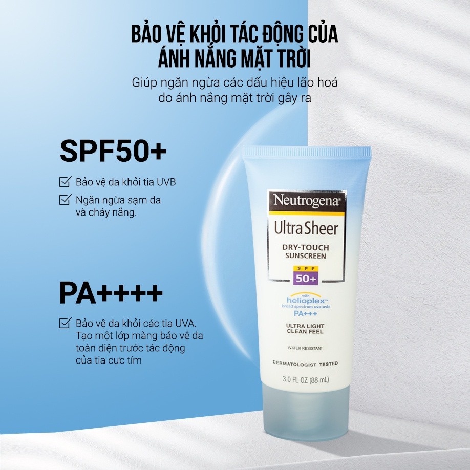 Kem Chống Nắng Neutrogena Ultra Sheer Dry-Touch Sunscreen Broad Spectrum SPF 50 (88ml)