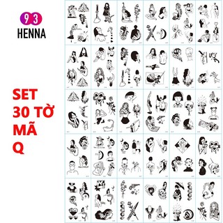 Set 30 tờ hình xăm mã q cá tính