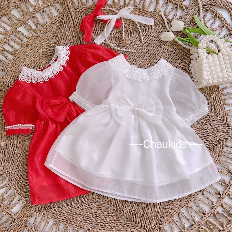 NGỌC BÈO Váy tặng nơ cho bé gái mã 63075