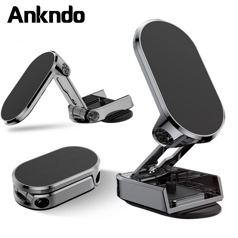 Giá đỡ điện thoại mini ANKNDO bằng kim loại hít nam châm xoay được tiện dụng cho xe hơi
