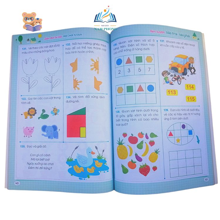 Sách - Rèn Luyện Não Trái Não Phải - Sân Chơi Trí Tuệ Cho Bé Từ 5 - 6 Tuổi - Tặng kèm bộ bút bay mực