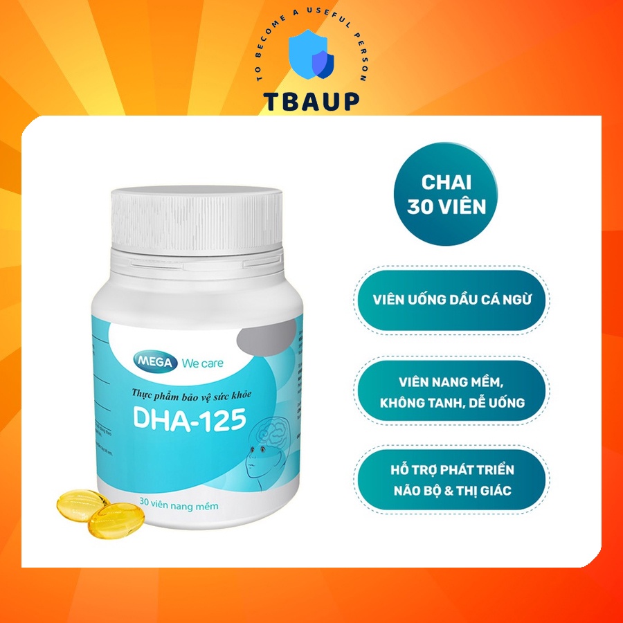 Viên uống dầu cá ngừ DHA 125 tăng cường trí não trẻ em, bé thông minh, sáng mắt [mega, học sinh, sinh viên]