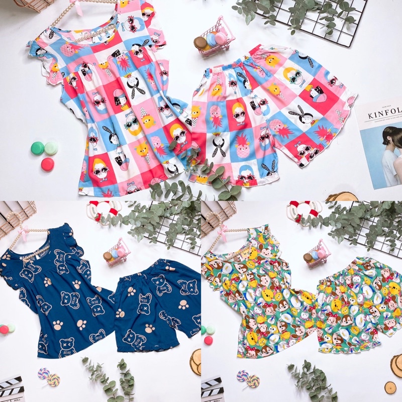 Đồ bộ Tole đùi tay cánh tiên-Đồ bộ lanh 2 da loại 1 dễ thương