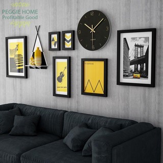 PEGGIEHOMEBắc Âu trang trí phòng khách sơn sofa nền tường kết hợp sáng tạo treo tranh tối giản hiện đại nhà hàng thời bứ