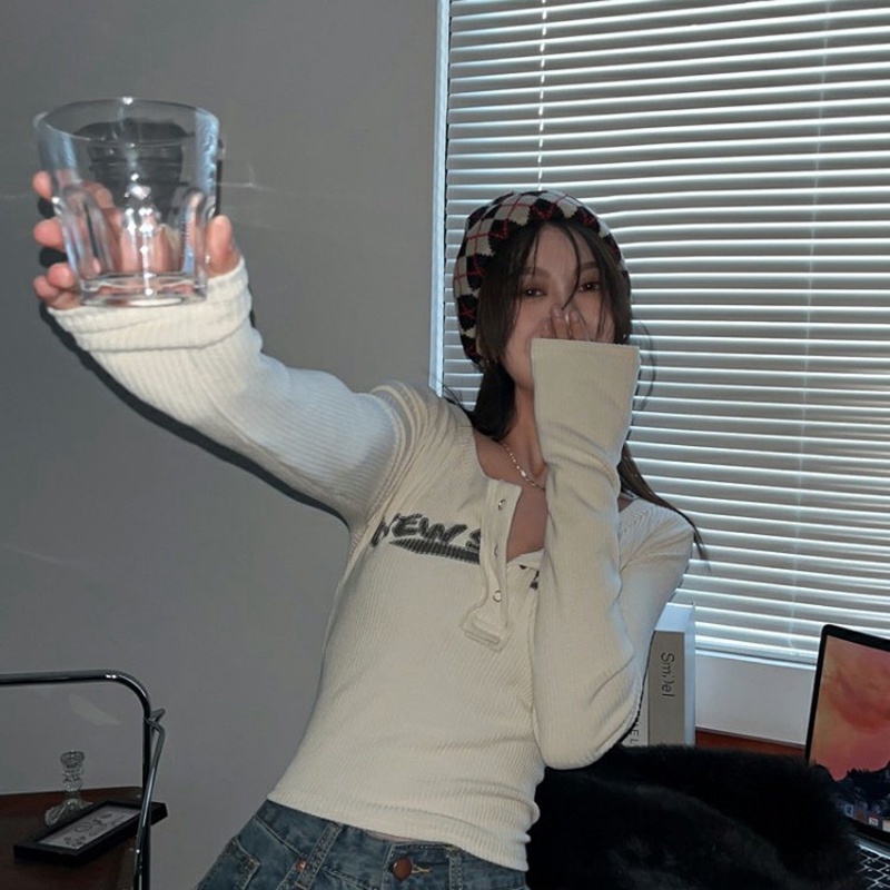 IELGY  Áo Thun Dáng Ôm Gợi Cảm Thời Trang Cho Nữ