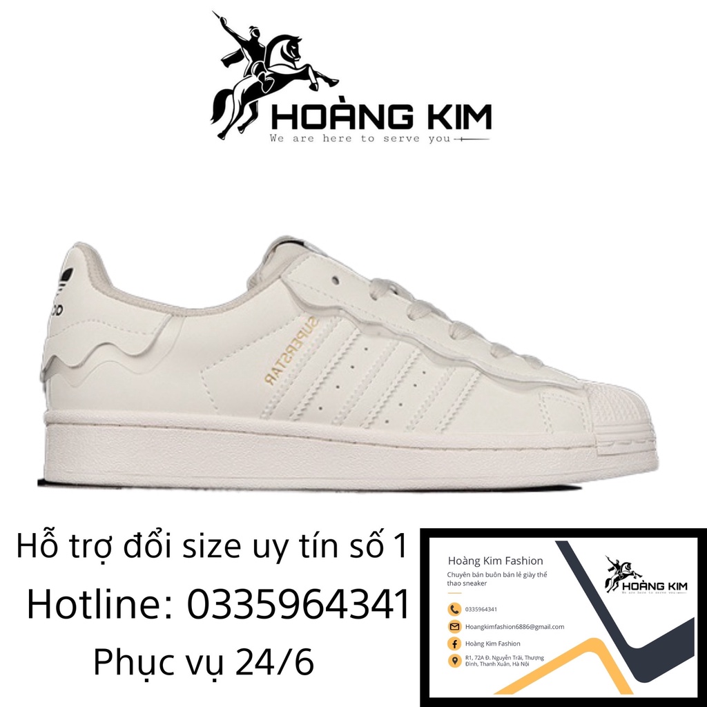 Giày adidas superstar das sò màu trắng kem nam nữ bản đẹp full box - bill