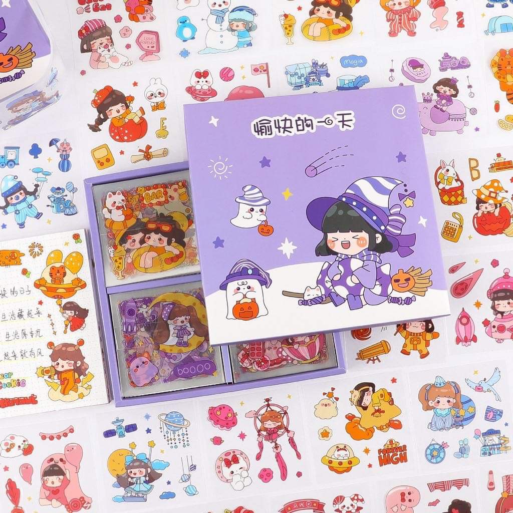 Set 900 tấm sticker trang trí hình dán dễ thương