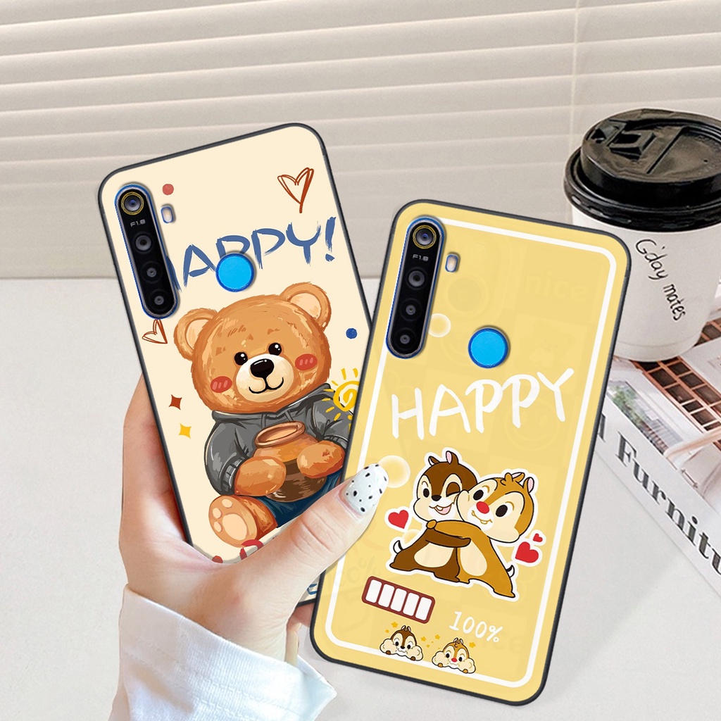 Ốp Realme 5 / 5 Pro / C3 in hình gấu vịt caro nhiều màu sắc ngộ nghĩnh dễ thương