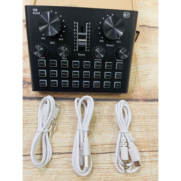 Sound card V8 PLUS bản cao cấp hát livestream,hát karaoke thu âm cực hay