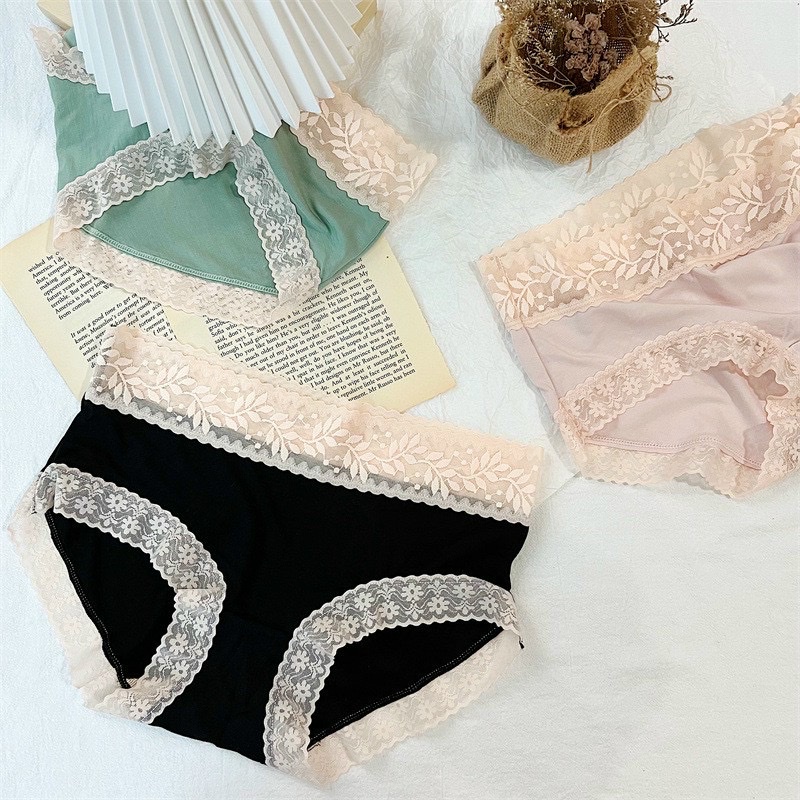 Quần lót nữ Embra su lụa không đường may phối ren gợi cảm hàng cao cấp EBQL45