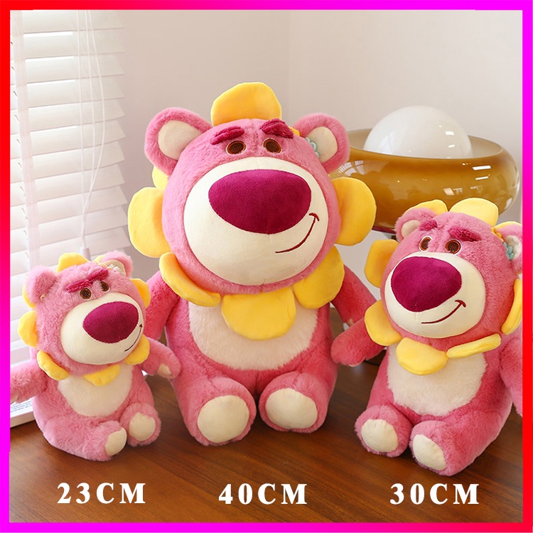 💖23CM-40CM💖 TikTok Món quà ngày lễ tình nhân dành cho các cô gái gấu hồng dâu màu đỏ dễ thương hoa mặt trời