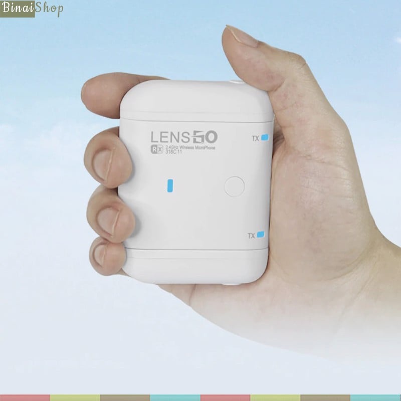 Lensgo 318C II - Micro Cài Áo Không Dây 2.4GHz, Trang Bị Eco, Tích Hợp Sạc RX, Cho Smartphone, Máy Ảnh Máy Quay, Phạm Vi