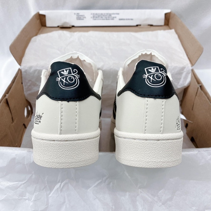 Giày thể thao nam nữ CT adidas superstar mũi sò trắng kem lót hồng XO mới cao cấp