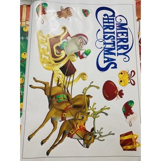 Decal trang trí, dán tường, dán cửa kính noel 2024, giáng sinh loại 1, ông già noel, cây thông, merry christmas