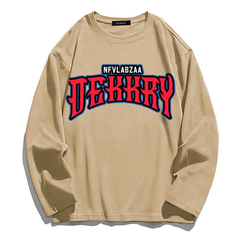 Áo Thun Cotton Tay Dài Dáng Rộng In Chữ Phong Cách Hong Kong Thời Trang Xuân Thu Cho Nam Và Nữ