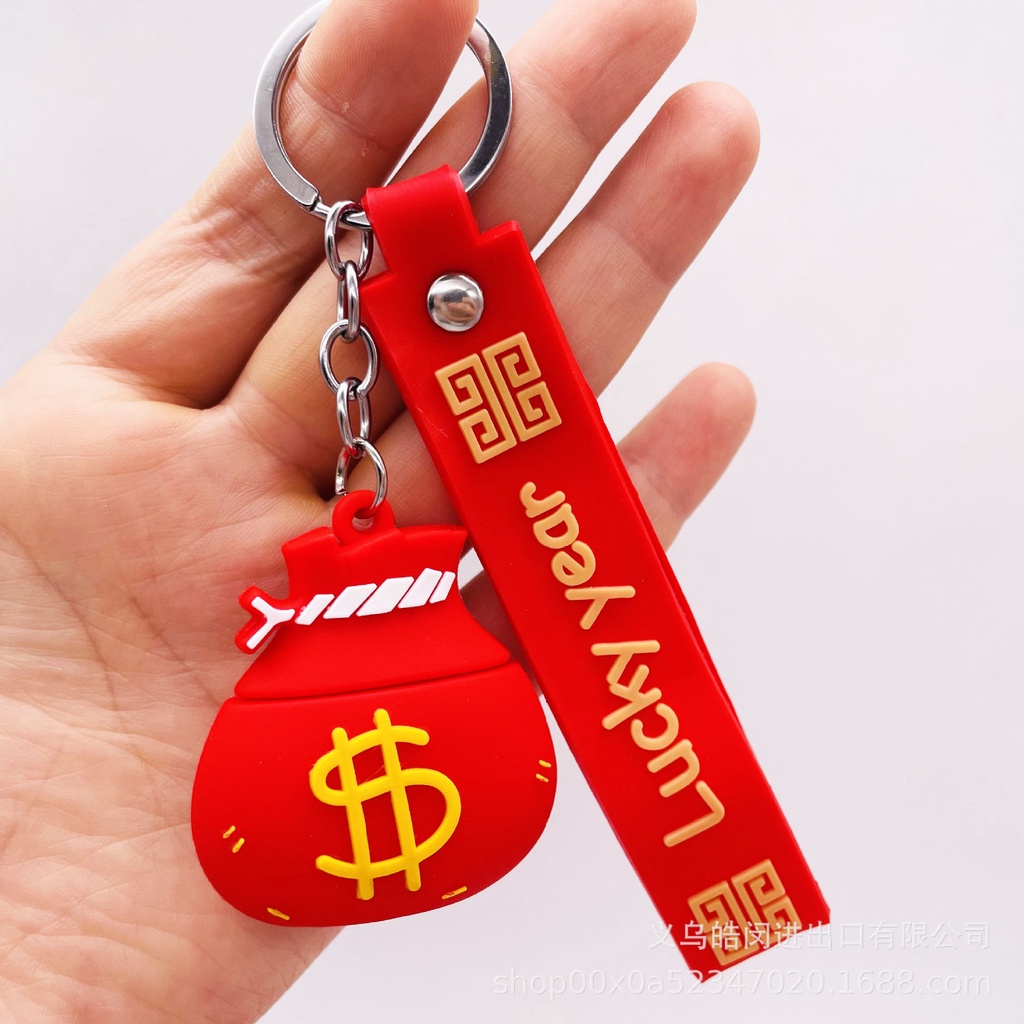 Móc Khóa Cao Su Mềm Họa Tiết Hoạt Hình Sáng Tạo Dễ Thương