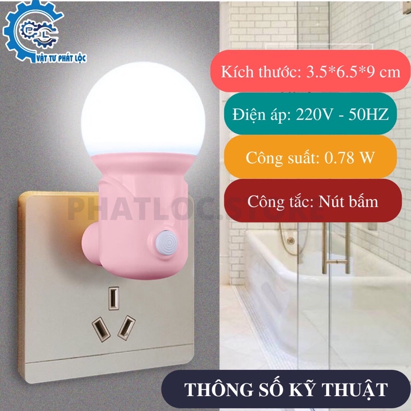 Đèn ngủ bóng LED Tròn có công tắc nhiều màu cho phòng ngủ/phòng khác