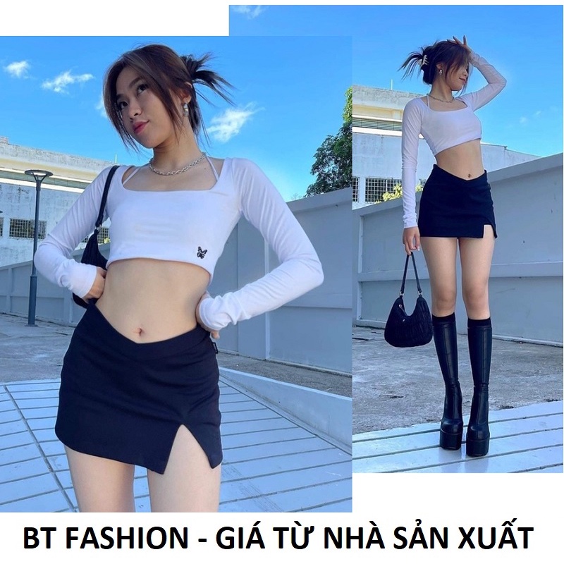 Chân Váy Ngắn Cony Thun Dày Ôm Xẻ Đùi (Có Quần Trong cùng loại Vải) - BT Fashion