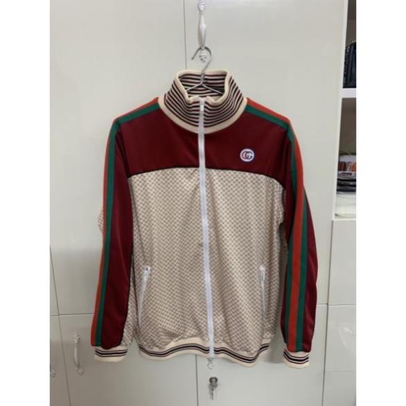 Áo khoác Gucci chất cotton hoạ tiết thêu phối dây kéo cho nam và nữ g ty