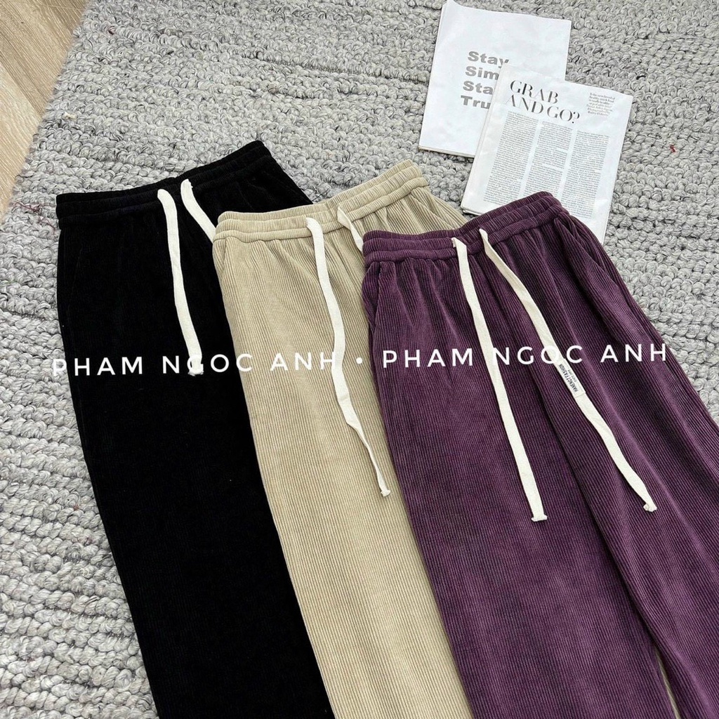 Quần nhung tăm dây trắng Fashion