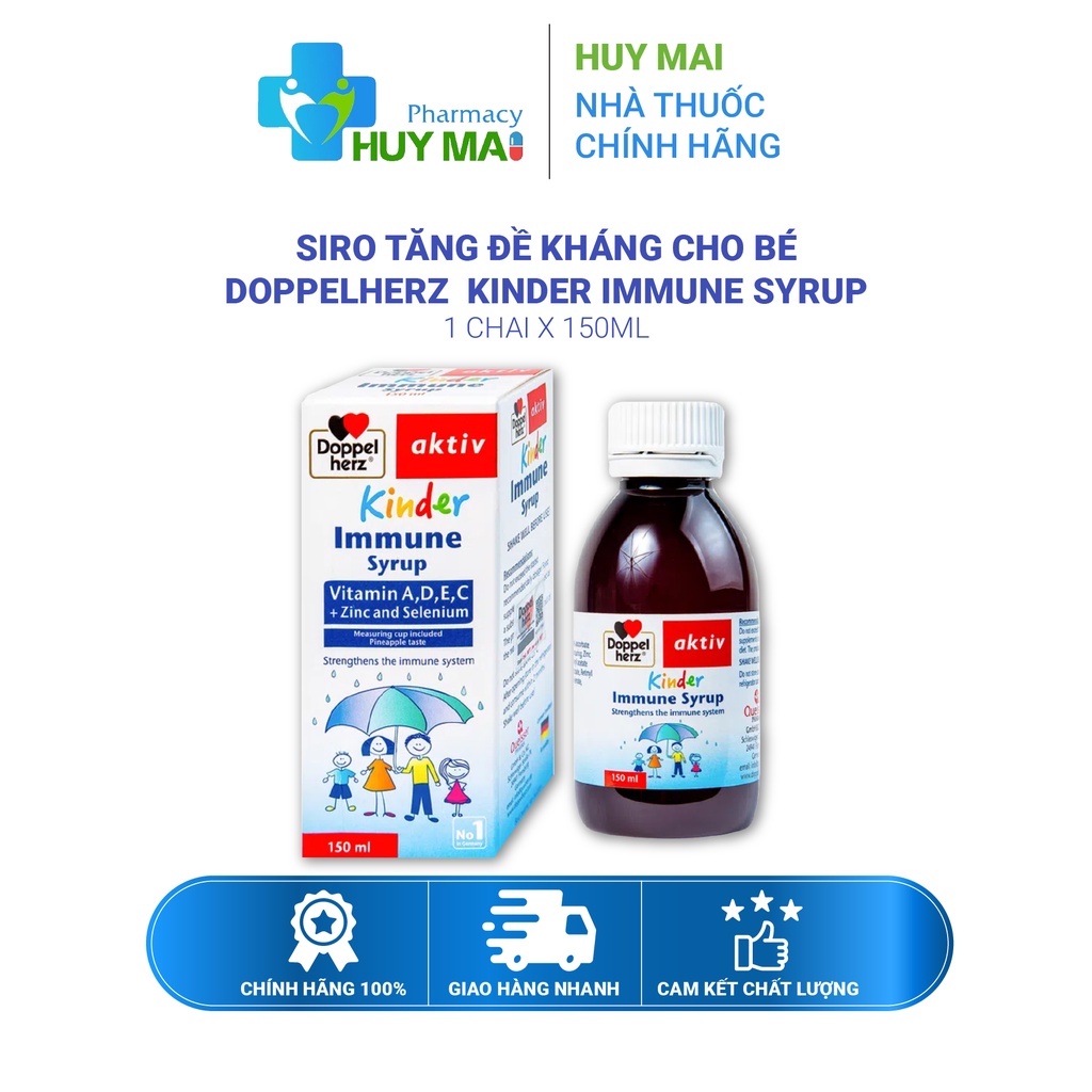 Siro tăng đề kháng cho bé Doppelherz Kinder Immune Syrup Chai 150ml