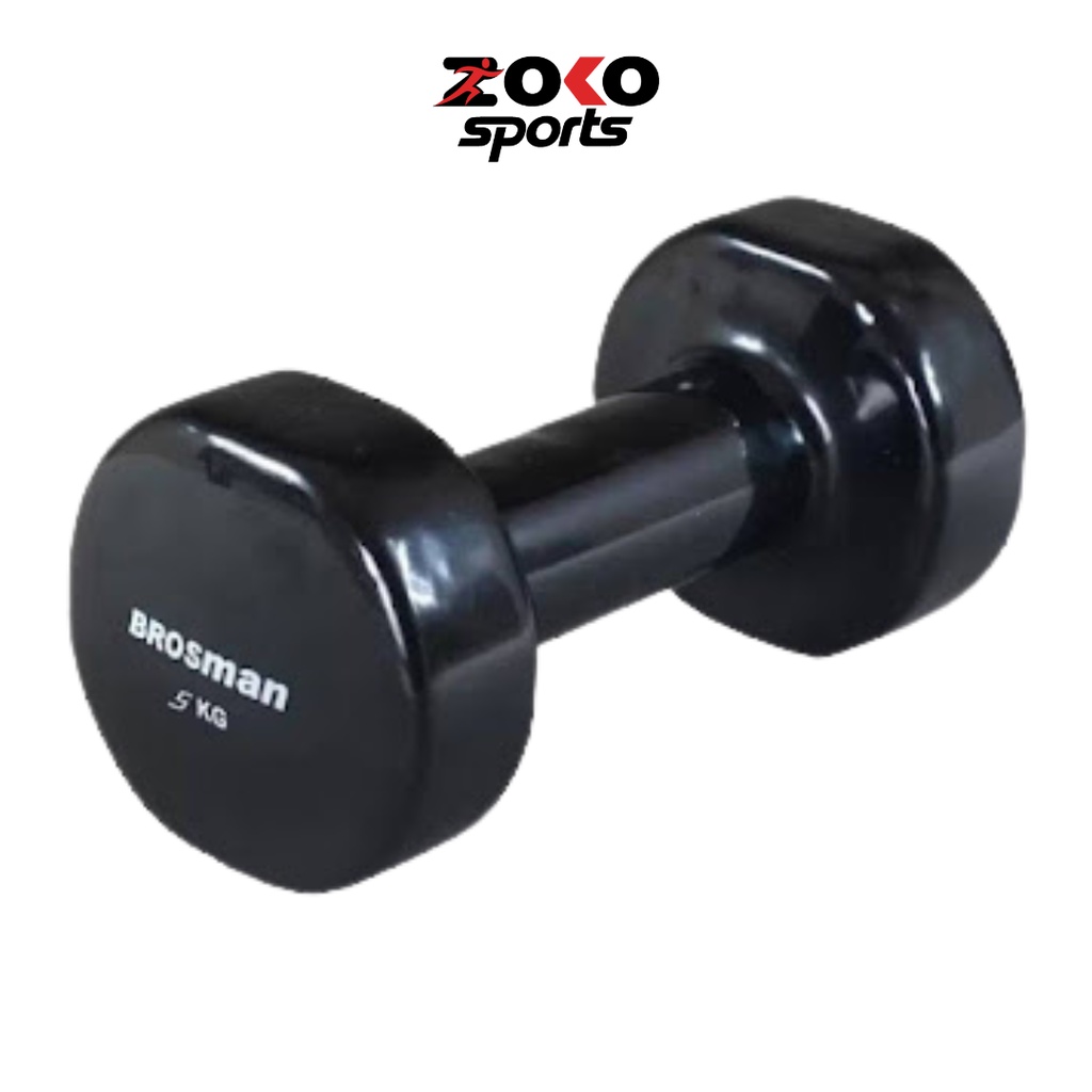 Tạ đơn tập tay 7kg, tạ tay cao su nhập khẩu chính hãng Brosman loại 1 - ZOKO SPORT