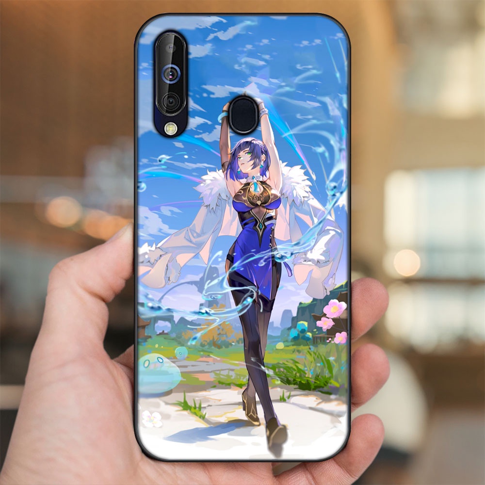 Ốp lưng Samsung A8s, A60, M30 viền đen in hình Yelan Genshin Impact
