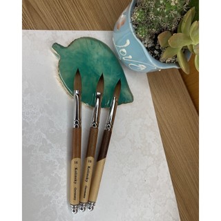 Cọ Đắp Bột Nail Kolinsky Germany Cán Gỗ 2 Màu
