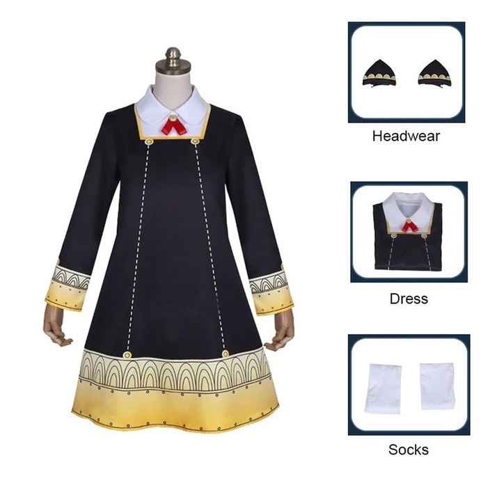 Anya Forger Đầm Và Băng Đô Hóa Trang Anime Spyxfamily Halloween Cho Nữ