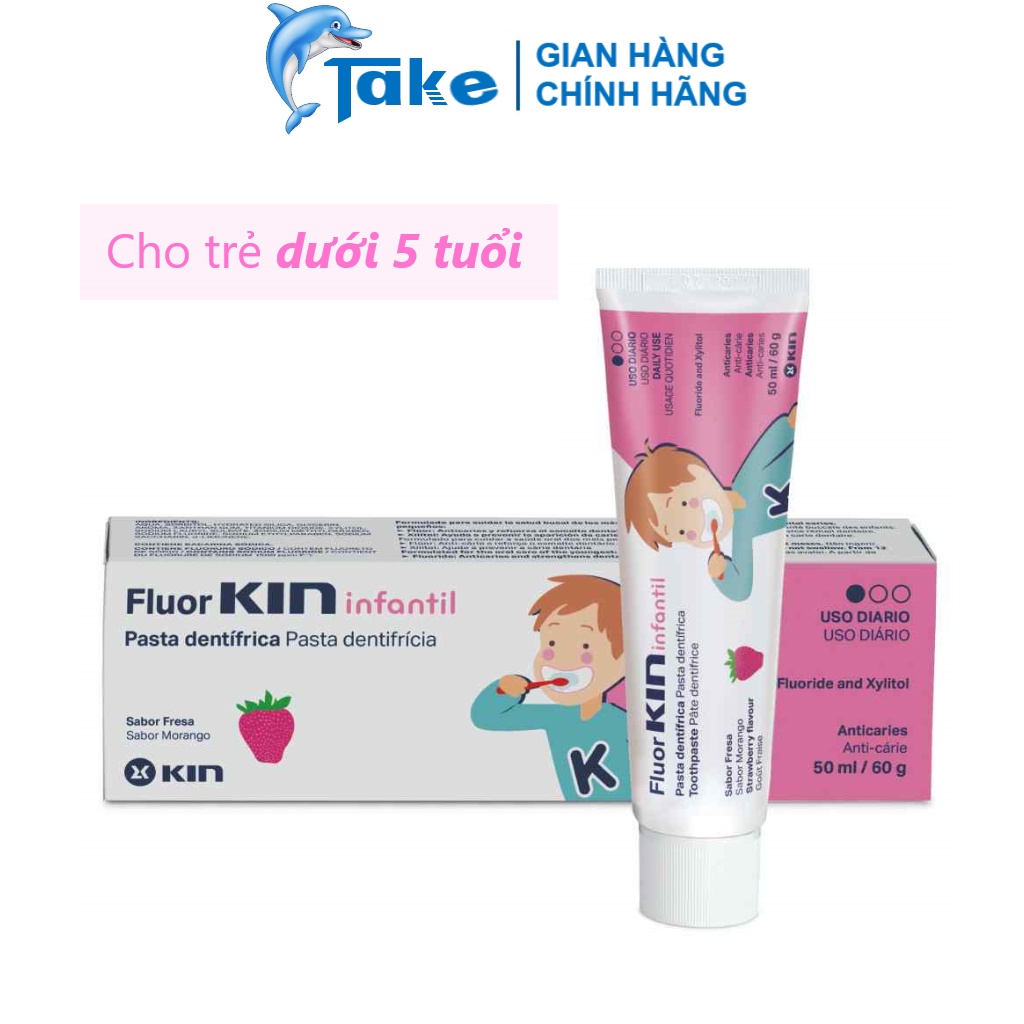 TAKE Store | Kem Đánh Răng Trẻ Em Fluor KIN CHILDREN ® 60g - Chăm Sóc Hệ Răng Sữa Cho Trẻ Em 1 - 5T