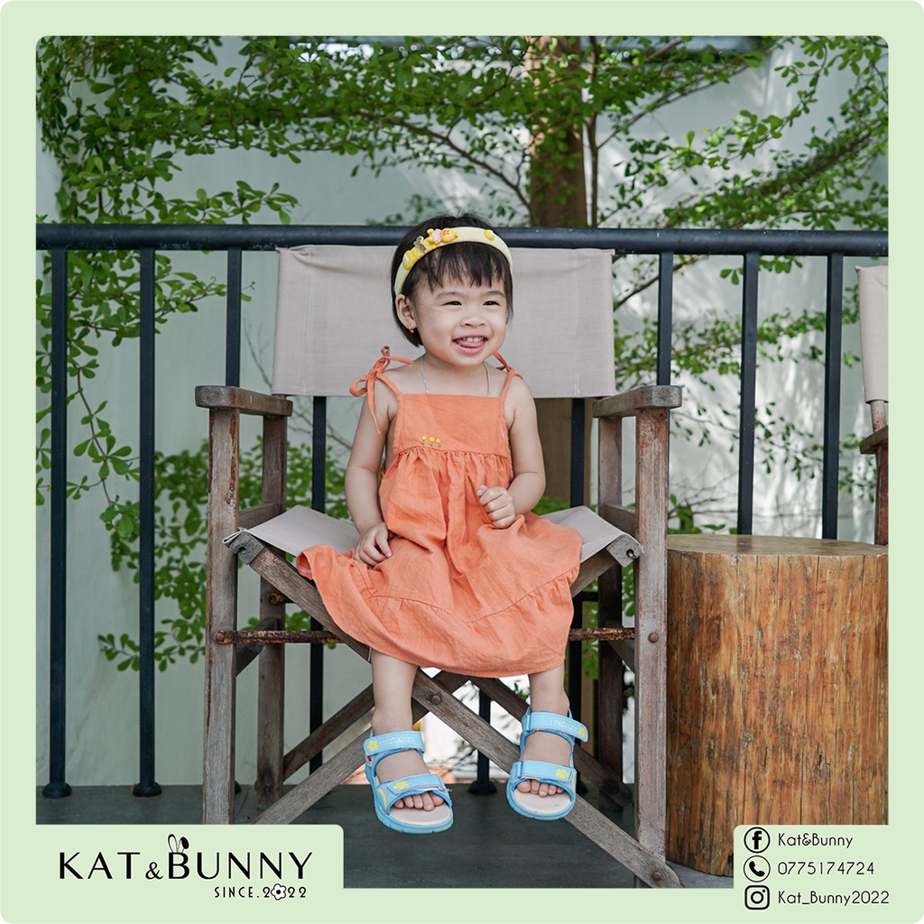 Váy cam 2 dây linen thêu tay Kat&Bunny